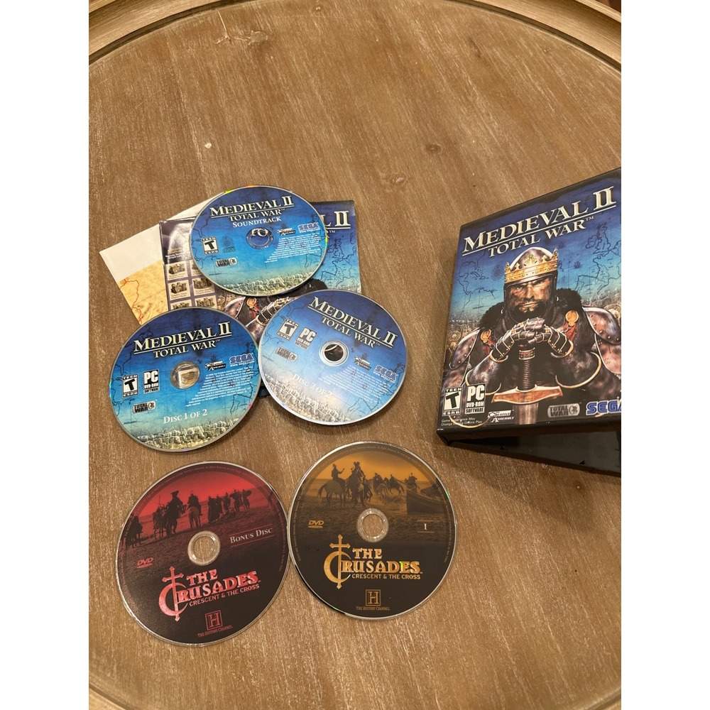 Medieval II Total War PC Game Sega 2006 Soundtrack Map & The Crusades DVD Set